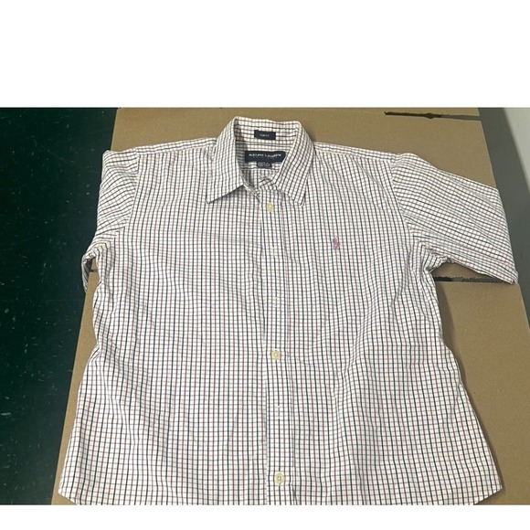 Men's polo Ralph Lauren longsleeve button-down plaid medium - Picture 10 of 14